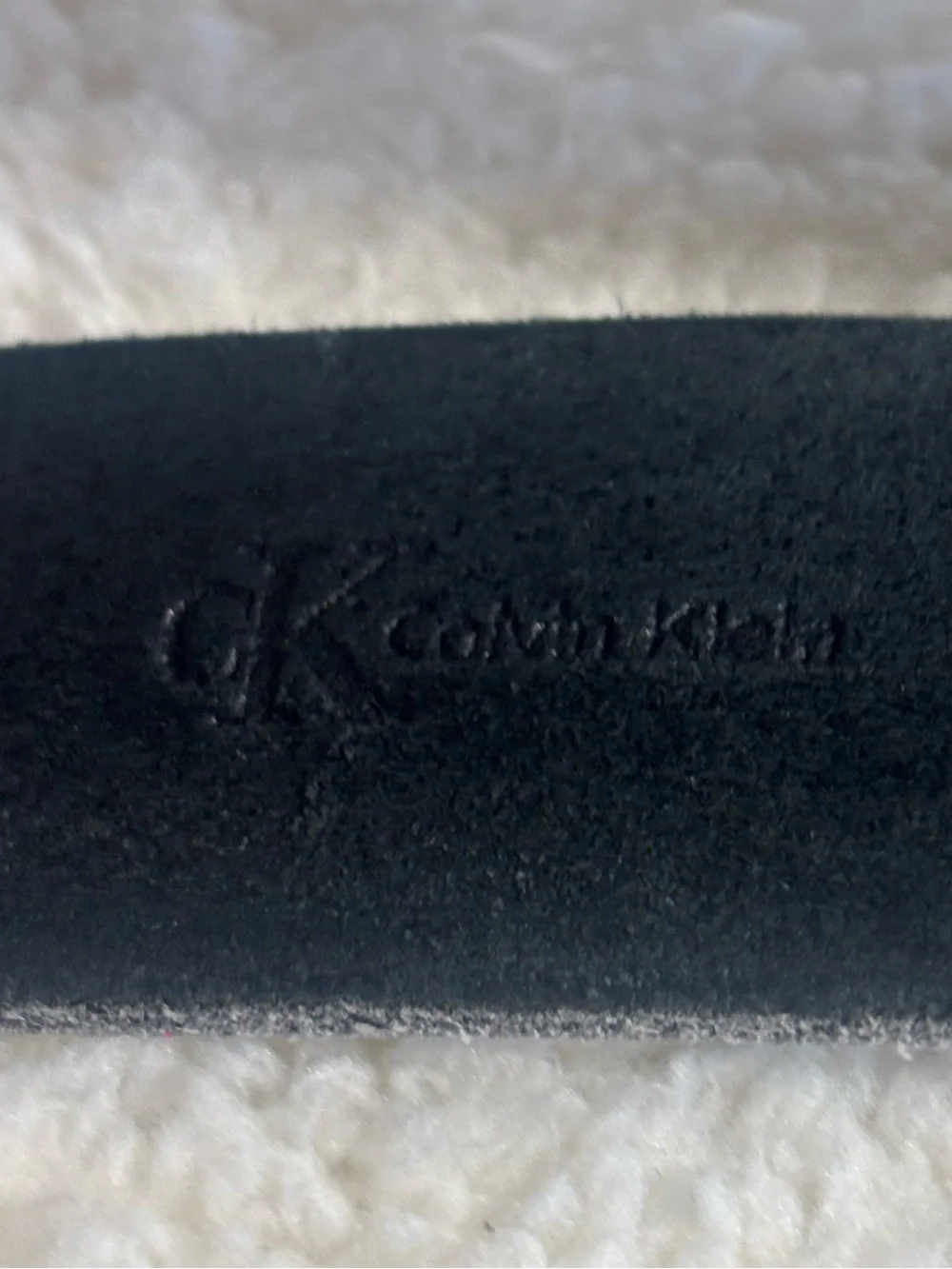 Calvin Klein Black Leather Belt with Silver-Tone Buckle
